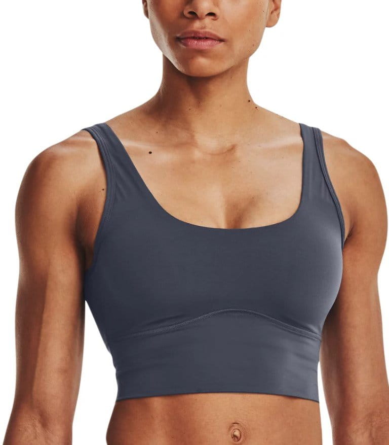 Singlet Under Armour Meridian Fitted Crop Tank-GRY
