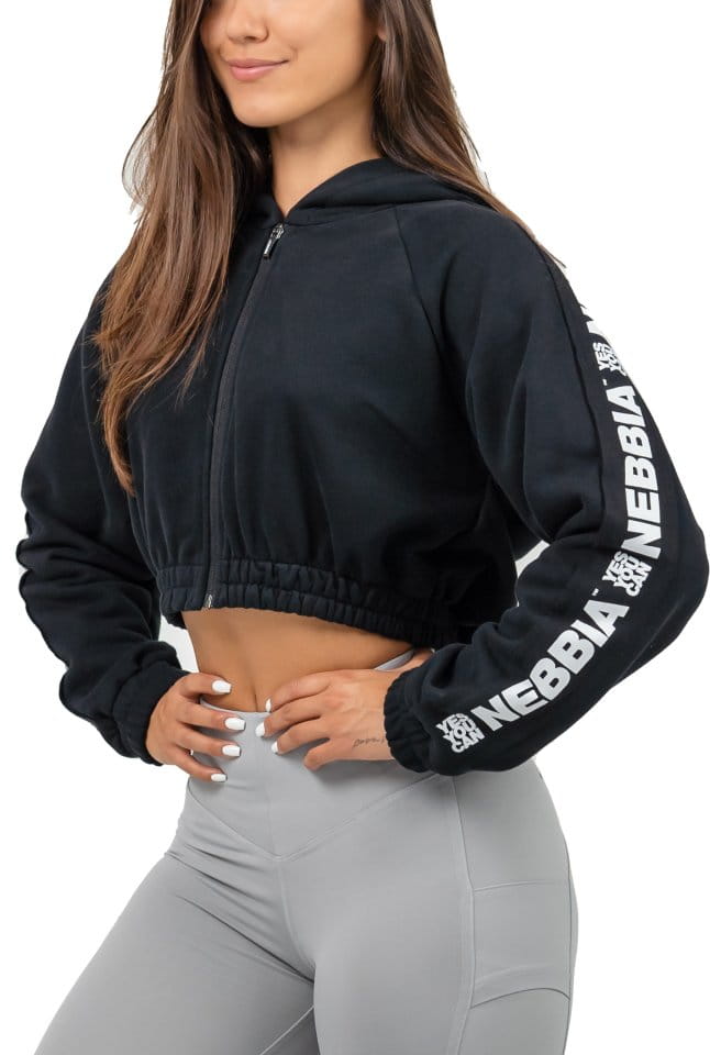 Nebbia Cropped Zip-Up Hoodie ICONIC