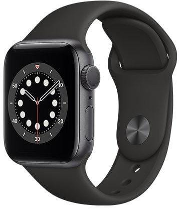 Uhren Apple Watch S6 GPS, 40mm Space Gray Aluminium Case with Black Sport Band - Regular